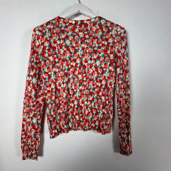 Halogen Womens Floral Button Up Cardigan Sweater Medium Lightweight Multicolor - Picture 2 of 9